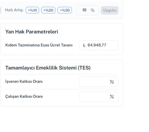 Forecast yan hak ve TES parametreleri ekranı